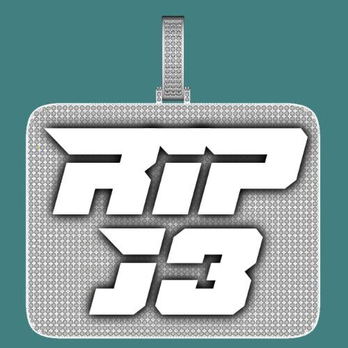 CUSTOM LETTER NECKLACE 3D BIG SQUARE