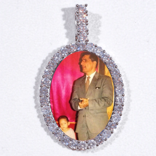 Large 3D Oval Custom Picture Pendant