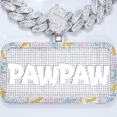CUSTOM LETTER NECKLACE 3D COLORFUL SQUARE