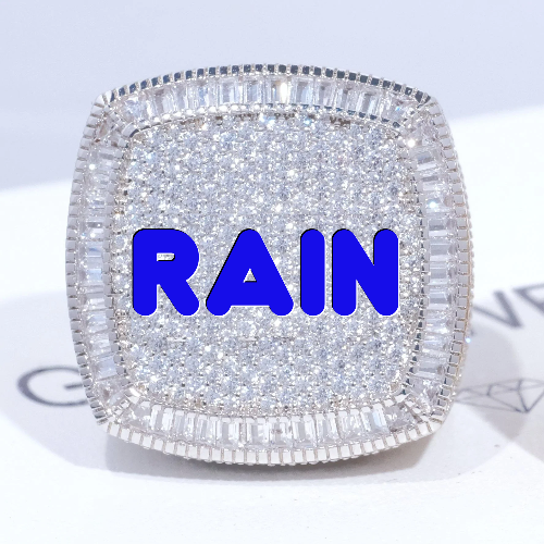 CUSTOM LETTER 3D ICED RING