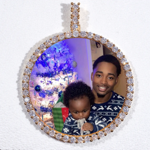 LARGE 3D CIRCLE CUSTOM PICTURE PENDANT