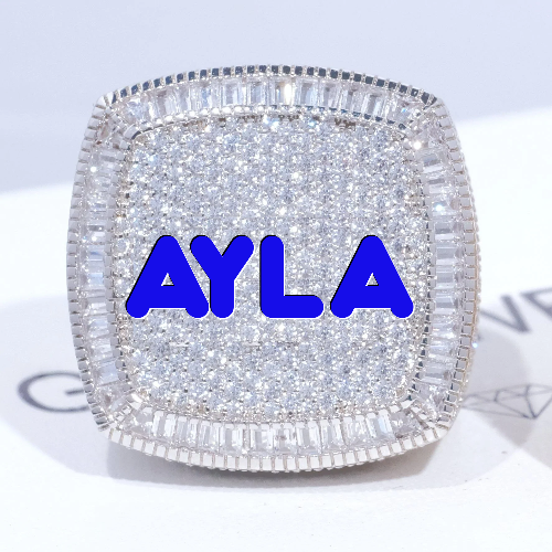 CUSTOM LETTER 3D ICED RING