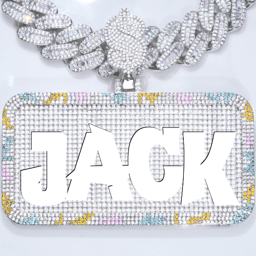 CUSTOM LETTER NECKLACE 3D COLORFUL SQUARE