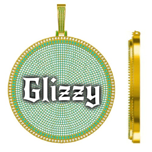 CUSTOM LETTER NECKLACE 3D BIG DISC