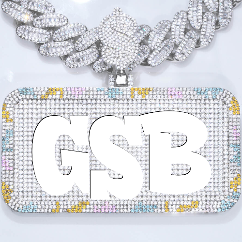 CUSTOM LETTER NECKLACE 3D COLORFUL SQUARE