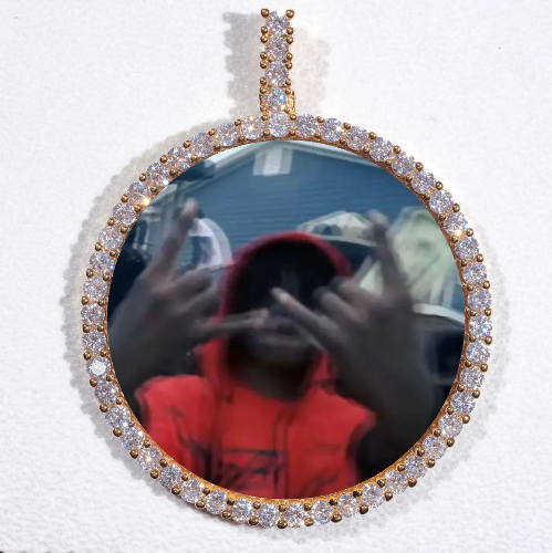 LARGE 3D CIRCLE CUSTOM PICTURE PENDANT