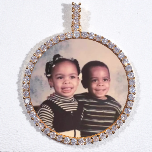 LARGE 3D CIRCLE CUSTOM PICTURE PENDANT
