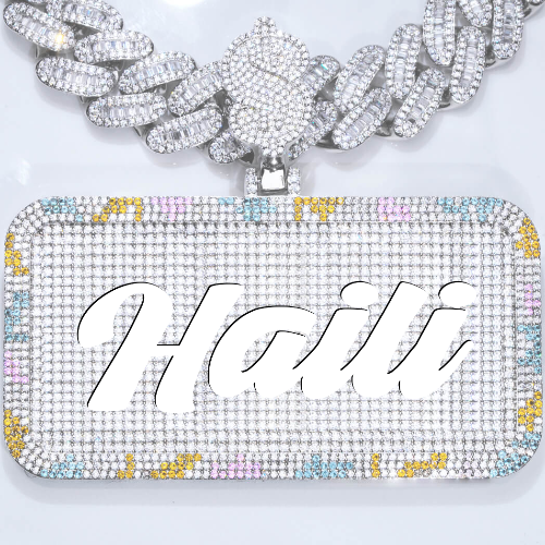 CUSTOM LETTER NECKLACE 3D COLORFUL SQUARE