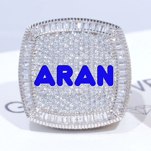 CUSTOM LETTER 3D ICED RING