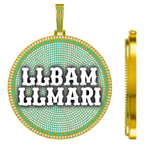 CUSTOM LETTER NECKLACE 3D BIG DISC