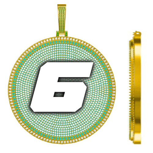 CUSTOM LETTER NECKLACE 3D BIG DISC