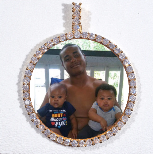 LARGE 3D CIRCLE CUSTOM PICTURE PENDANT
