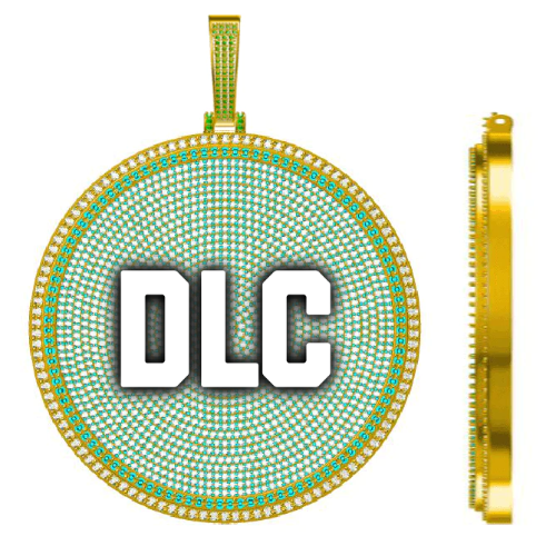 CUSTOM LETTER NECKLACE 3D BIG DISC