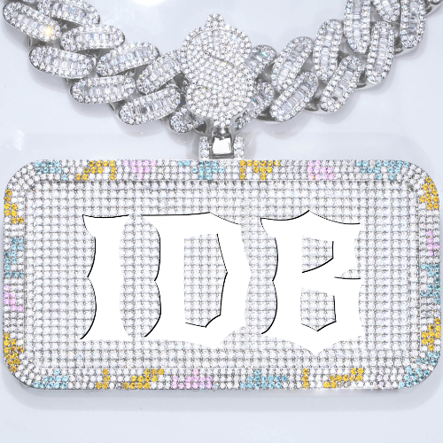 CUSTOM LETTER NECKLACE 3D COLORFUL SQUARE