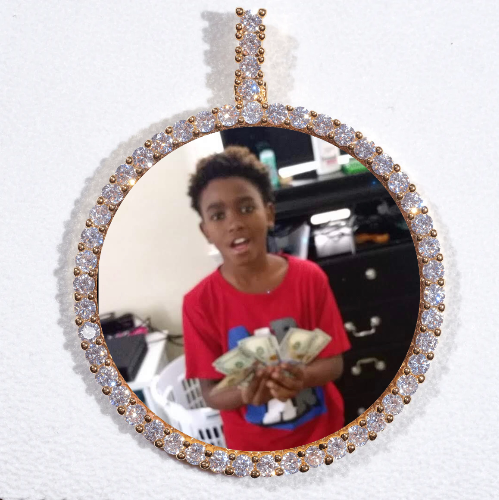 LARGE 3D CIRCLE CUSTOM PICTURE PENDANT