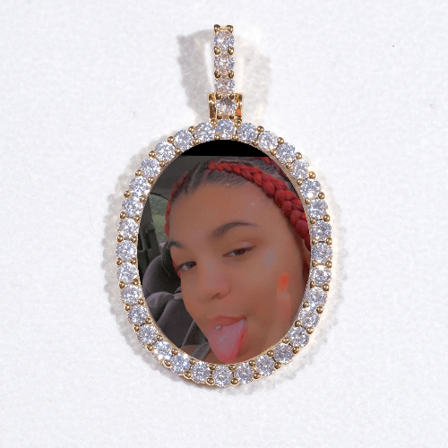 3D Oval Custom Picture Pendant
