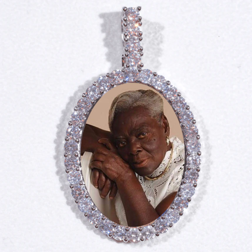 Large 3D Oval Custom Picture Pendant