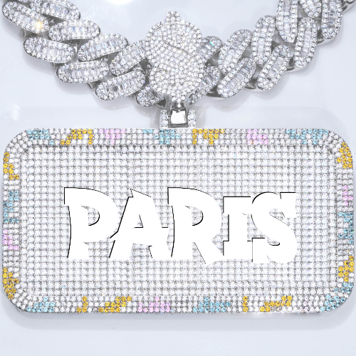 CUSTOM LETTER NECKLACE 3D COLORFUL SQUARE
