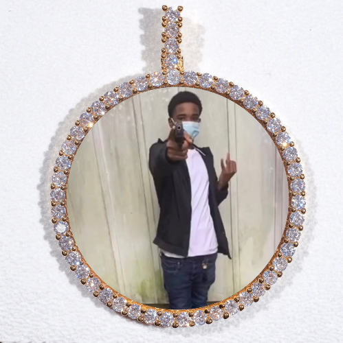 LARGE 3D CIRCLE CUSTOM PICTURE PENDANT
