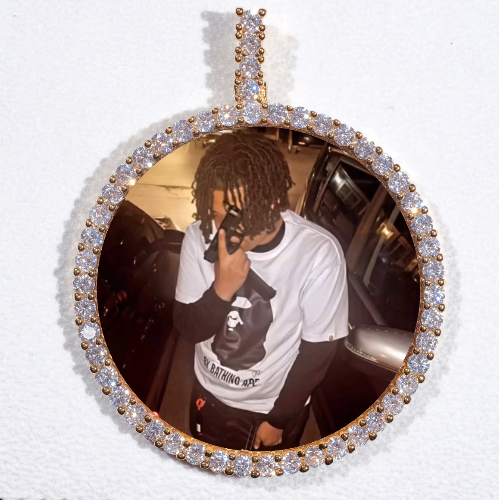 LARGE 3D CIRCLE CUSTOM PICTURE PENDANT
