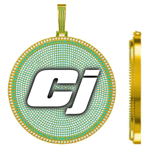 CUSTOM LETTER NECKLACE 3D BIG DISC