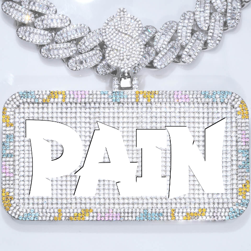 CUSTOM LETTER NECKLACE 3D COLORFUL SQUARE