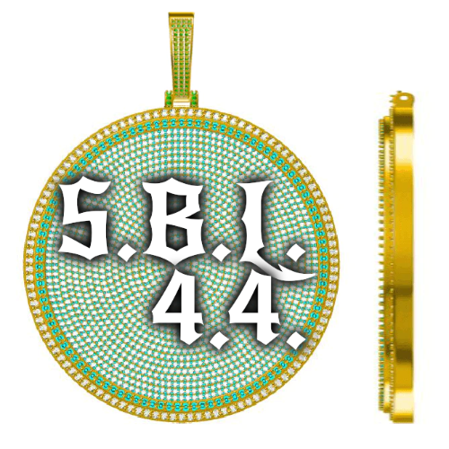 CUSTOM LETTER NECKLACE 3D BIG DISC