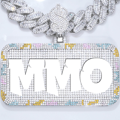 CUSTOM LETTER NECKLACE 3D COLORFUL SQUARE