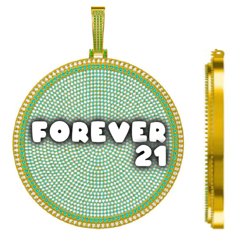 CUSTOM LETTER NECKLACE 3D BIG DISC