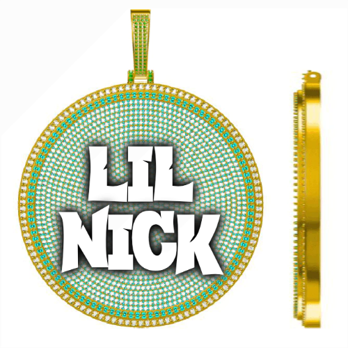 CUSTOM LETTER NECKLACE 3D BIG DISC