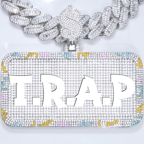 CUSTOM LETTER NECKLACE 3D COLORFUL SQUARE