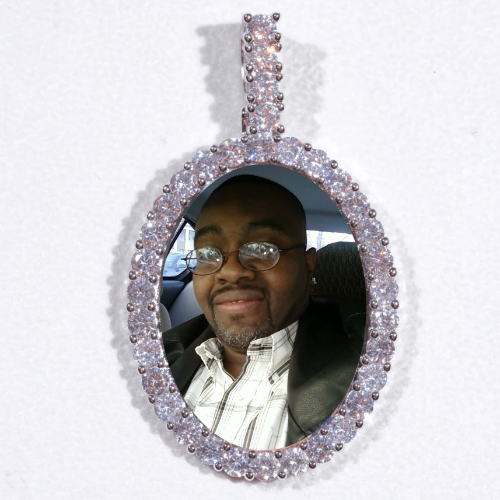 Large 3D Oval Custom Picture Pendant