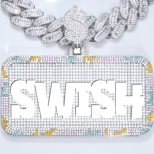 CUSTOM LETTER NECKLACE 3D COLORFUL SQUARE