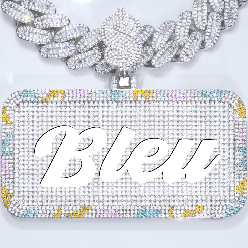 CUSTOM LETTER NECKLACE 3D COLORFUL SQUARE