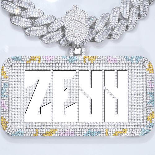 CUSTOM LETTER NECKLACE 3D COLORFUL SQUARE