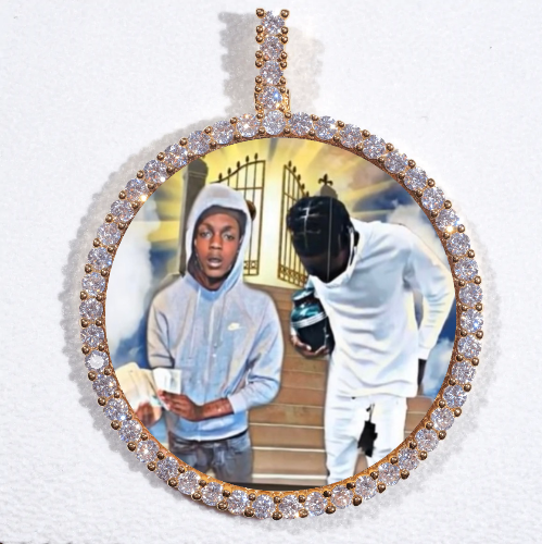 LARGE 3D CIRCLE CUSTOM PICTURE PENDANT