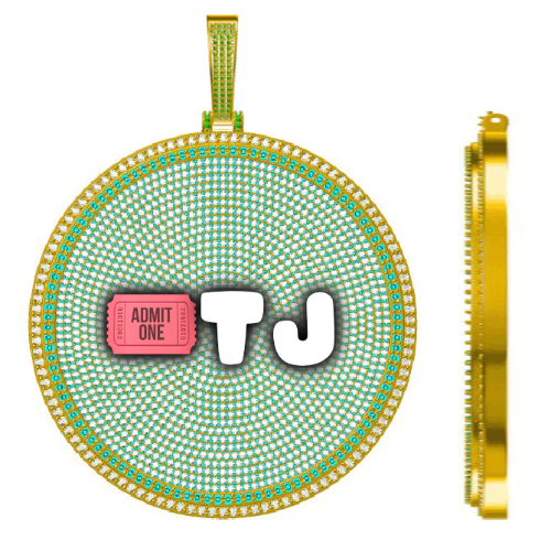 CUSTOM LETTER NECKLACE 3D BIG DISC