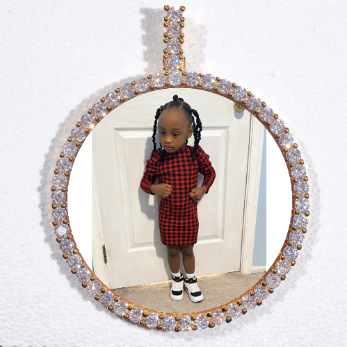 LARGE 3D CIRCLE CUSTOM PICTURE PENDANT