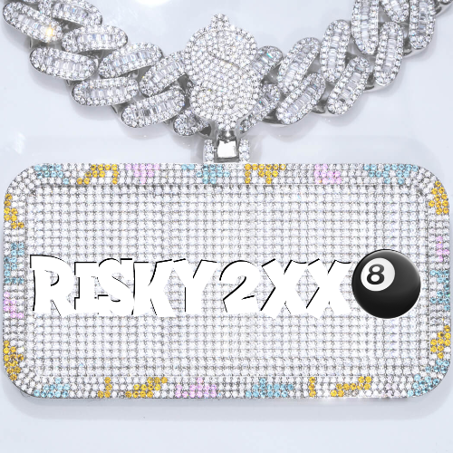 CUSTOM LETTER NECKLACE 3D COLORFUL SQUARE