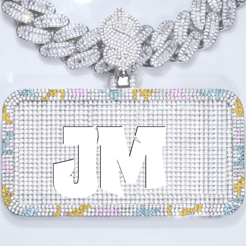 CUSTOM LETTER NECKLACE 3D COLORFUL SQUARE