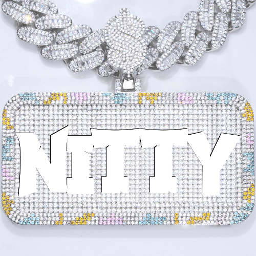 CUSTOM LETTER NECKLACE 3D COLORFUL SQUARE