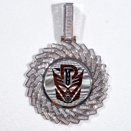 Large 3D Baguette Custom Picture Pendant