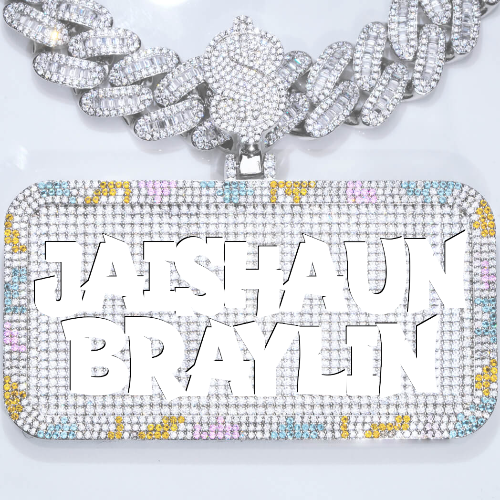 CUSTOM LETTER NECKLACE 3D COLORFUL SQUARE