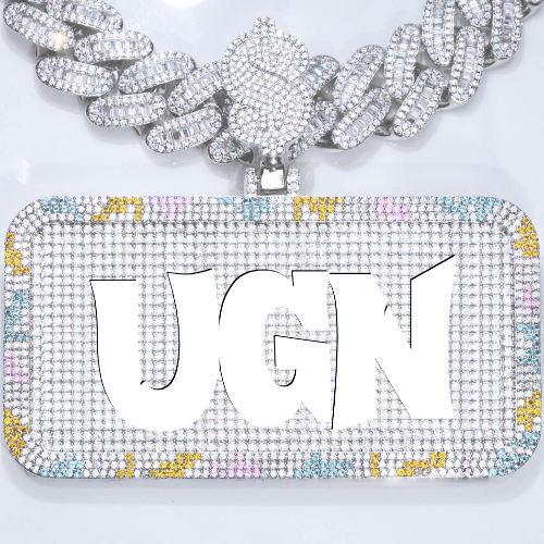 CUSTOM LETTER NECKLACE 3D COLORFUL SQUARE