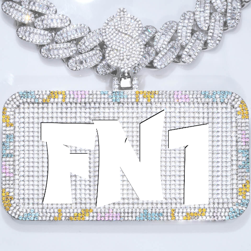 CUSTOM LETTER NECKLACE 3D COLORFUL SQUARE