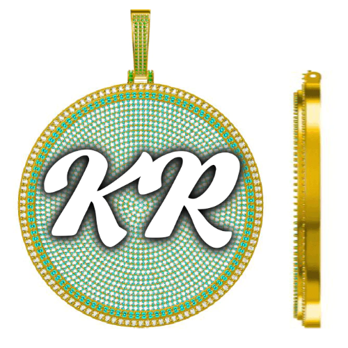 CUSTOM LETTER NECKLACE 3D BIG DISC