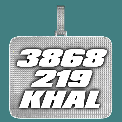 CUSTOM LETTER NECKLACE 3D BIG SQUARE