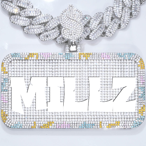 CUSTOM LETTER NECKLACE 3D COLORFUL SQUARE
