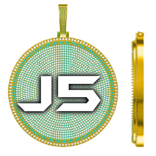 CUSTOM LETTER NECKLACE 3D BIG DISC