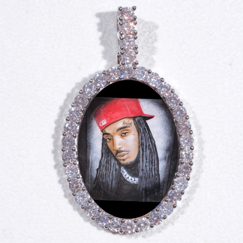 Large 3D Oval Custom Picture Pendant